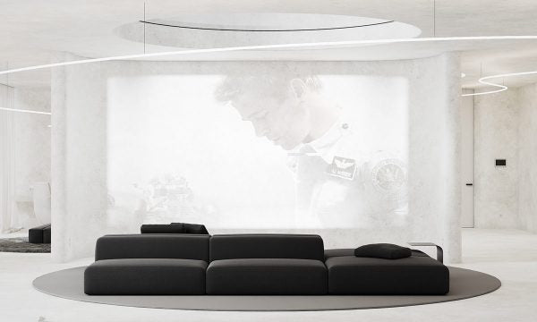 Smooth Microcement Interior Decor Concept With Heavy Black Accents