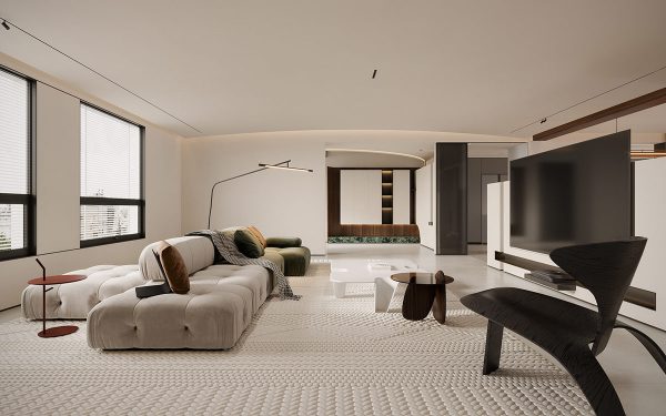 Mellow Modern White Interior With Earthy Accents