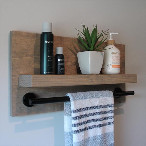 Simply Modern Rustic Bathroom Shelf by KeoDecor