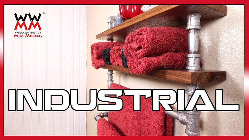 WALNUT & STEEL Bathroom Towel Rack