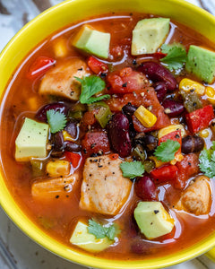 Mexican Fiesta Chicken Soup for a Cozy Clean Eating Dinner Idea