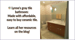 Lynne’s Ice Grey Daltile bathroom remodel — lovely!