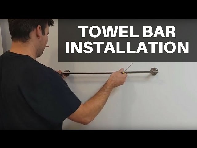 How to install a towel bar or towel rack Transferring center to center measurement to a level is the fastest, cleanest, and easiest way to install a towel bar.