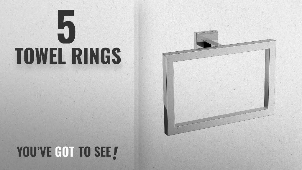 Top 10 Towel Rings [2018]: Modern Chrome Towel Ring Holder Wall Mounted Square Bathroom Accessory ...