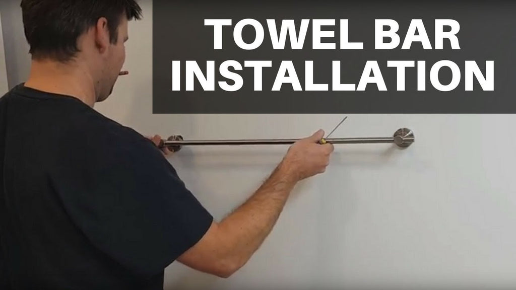 How to install a towel bar or towel rack Transferring center to center measurement to a level is the fastest, cleanest, and easiest way to install a towel bar.