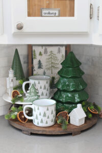 Green and White Kitchen Christmas Decor