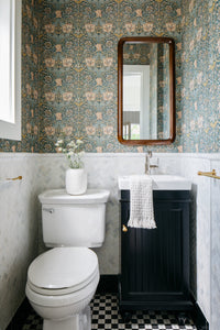 A Peek Into The Half Bath (and my favorite bathroom wallpapers!)