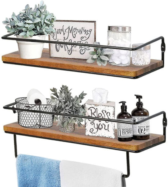Amazon – Floating Shelves Bathroom Above Toilet Wall Shelf with Towel Bar – $12.41 (reg. $24.82)