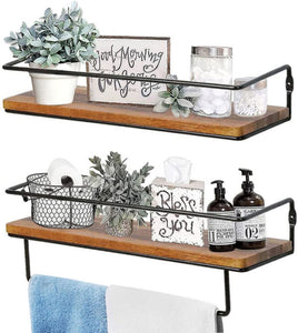 Amazon – Floating Shelves Bathroom Above Toilet Wall Shelf with Towel Bar – $12.41 (reg. $24.82)