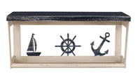 Nautical 18" Towel Bar Shelf with Sailboat, Anchor, Ship Wheel