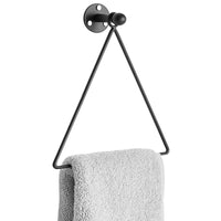 Modern Wall Mounted Triangle Metal Bathroom / Kitchen Hand Towel Bar Rack, Black