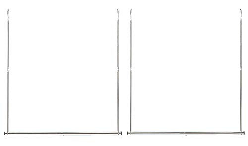 STORAGE MANIAC 2-Pack Hanging Closet Rod, Width Adjustable, Height Fixed, Space-Saving Clothes Hanging Bar, Chrome