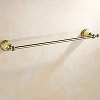 Ping Bu Qing Yun Towel Rack - Stainless Steel Rod, Gold Jade Single Rod Bathroom Hardware Pendant Perforated Towel Rack, Suitable for Bathroom, Home Towel rac