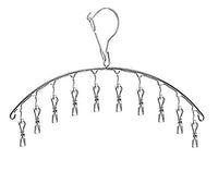 Strong Clip and Drip Hangers with 10 Metal Clothespins for Hanging Drying Clothes/Hats/Diapers/Skirts/Bathing Suits