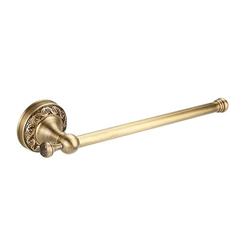 Fdit Towel Holder Wall Mount Towel Rack Single Pole Bar Clothes Hanger Shelf Antique Brass Bathroom Towel Holder Rack