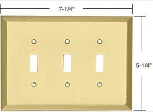 C.R. LAURENCE MMP9BR CRL Brass Triple Toggle Metal Mirror Plate