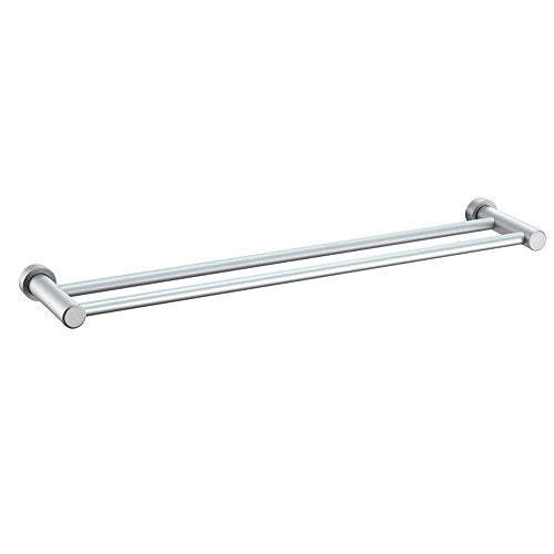 Ping Bu Qing Yun Towel Rack - Space Aluminum, Double Pole, Perforated, Anti-Oxidation, Hardware Pendant, Wall-Mounted Bathroom Perforated Towel Rack, Suitable for Bathroom, Home Towel Rack
