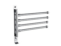 Ping Bu Qing Yun Towel Rack - Stainless Steel, 180° Rotation, Perforated, 4 Hooks, Rotating Wall-Mounted Bathroom Multi-bar Towel Rack, Suitable for Bathroom, Kitchen, Home. Towel Rack (Color : B)