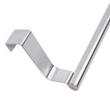 Kozanay Towel Bar with Hooks for Bathroom and Kitchen, Brushed Stainless Steel Towel Hanger Over Cabinet Door