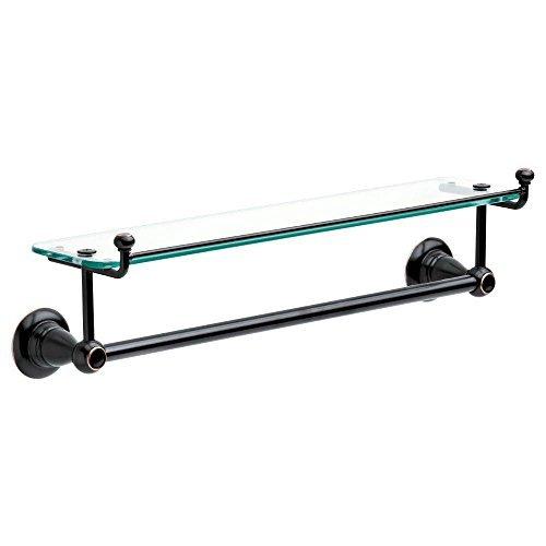 18 Oil Rubbed Bronze Towel Bar With Glass Shelf For Extra Storage Potential!