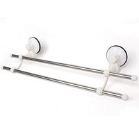 Ping Bu Qing Yun Towel Rack - Stainless Steel, Double Rod, Punch-Free, Wall-Mounted Bathroom Suction Cup Towel Holder, Suitable for Bathroom -61x16x11cm Towel Rack