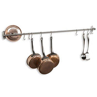 WALLNITURE Kitchen Wall Mount Rail Towel Bar Rack with Hooks Stainless Steel 47 Inch