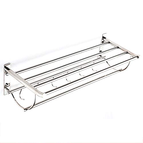 Ping Bu Qing Yun Towel Rack-304 Stainless Steel, Mirror, Multi-Function, Wall-Mounted Bathroom Perforated Towel Rack, Suitable for Bathroom, Home, Kitchen - A Variety of Styles Available in A Variety