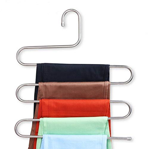 OKIl 5 Layers Pants Hanger Trousers Towels Hanging Cloth Clothing Rack Space Saver