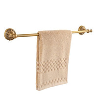 Ping Bu Qing Yun Towel Rack - Brass, Perforated, Antique, Wall-Mounted Retro Bathroom Towel Rack, for Bathroom, Kitchen - 61x 8cm Towel Rack