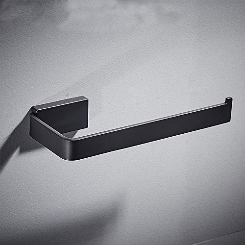 Ping Bu Qing Yun Towel Rack - Stainless Steel, Bathroom Pendant Solid Brushed Towel Ring, Suitable for Bathroom, Home - Two in Two Colors Towel Rack (Color : Black, Size : 19cm)