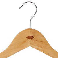 Pig Maple Clothes Hangers - Wooden Suit Hanger - Laser Engraved Design - Wooden Hangers for Dresses, Wedding Gowns, Suits, and Other Special Garments