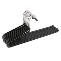 10pcs Stainless Steel Pant Trousers Hangers Rails Closet Storage Organizer for Scarf Hanging - Black_2
