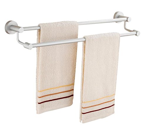 Ping Bu Qing Yun Towel Rack - Space Aluminum, High And Low Double Layer, Oxidized, Corrosion Resistant, Rust-proof, Wall-mounted Bathroom Wall Hanging Towel Rack, Suitable For Bathroom, Home - 60x14cm