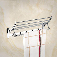 LGSYSYP Bathroom accessories/folding belt hook double wall hanging towel rack decorative pendant stainless steel chrome bathroom towel rack indoor towel rack towel towel rack storage rack towel/t