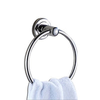 Ping Bu Qing Yun Towel Rack - Stainless Steel, Bold Brushed Round Perforated Bathroom Hardware Towel Ring, Suitable for Bathroom, Home - Two Styles Available Towel Rack (Color : Mirror Section)