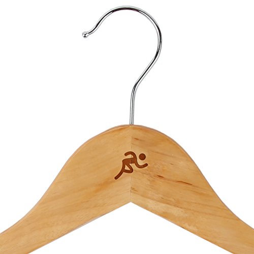 Runner Maple Clothes Hangers - Wooden Suit Hanger - Laser Engraved Design - Wooden Hangers for Dresses, Wedding Gowns, Suits, and Other Special Garments