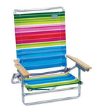 Classic 5 Position Lay Flat Folding Beach Chair : Sports & Outdoors