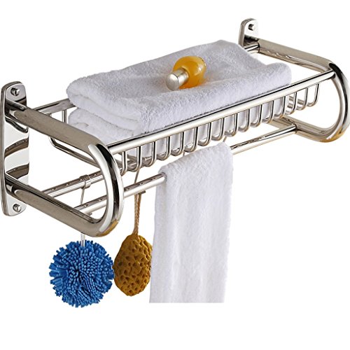 Ping Bu Qing Yun Bathroom Towel Bar Stainless Steel Towel Rack Bathroom Rack with Bar Wall Toilet Bathroom Hardware Pendant 60cm 24.5cm 19cm Towel Rack