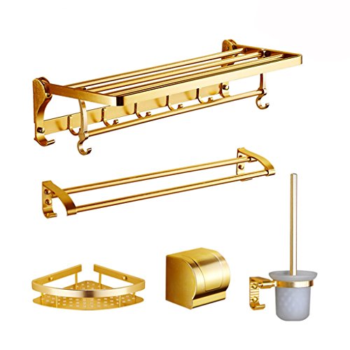 Ping Bu Qing Yun Towel Rack - Aluminum Alloy, Multi-Function, Folding Rack, Wall-Mounted Bathroom Perforated Towel Rack, Suitable for Bathroom - A Variety of Styles to Choose from Towel Rack