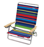Classic 5 Position Lay Flat Folding Beach Chair : Sports & Outdoors