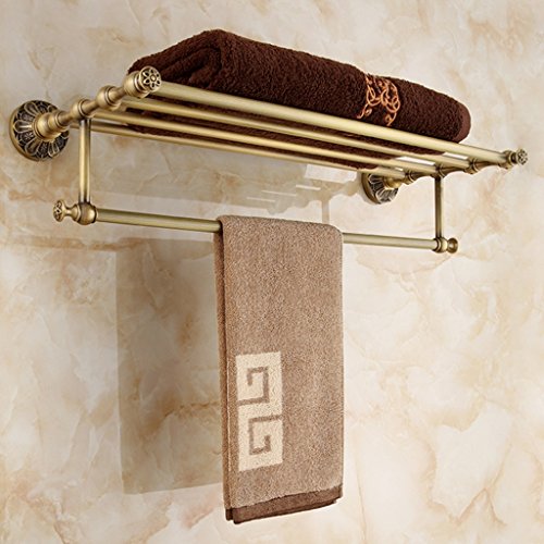 Ping Bu Qing Yun Copper European Antique Towel Rack Bathroom Creative Carved Multifunctional Wall Wall Towel Rack 61.5cm26.5cm57cm Towel Rack