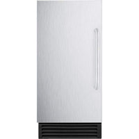 BIM44GADA 15"" Built-In Commercial Energy Star Ice Maker with Automatic Defrost Integrated Door Frame Reversible Door Insulated Storage Bin and Clear Cube Ice in Stainless Steel