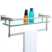Alise Bathroom Shelf Shower Caddy Double-Layer Shower Glass Shelves Wall Mount,SUS304 Stainless Steel Matte Black