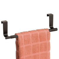 mDesign Over the Cabinet Expandable Kitchen Dish Towel Bar - Bronze