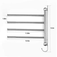 Swivel Towel Bar for Bathroom,Swing Arm Towel Rack forBedroom,Wall-Mounted Stainless Steel Swivel Bars 4-Arm for Kitchen,Entryway Hanger Holder Organizer with Hooks,Noble Ball Head Styling Design