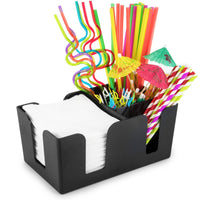 Bar Napkin & Utensil Caddy - 6 Compartment Organizer for Holding Restaurant Beverage Supplies, Cocktail Napkins & Accessories by Cocktailor