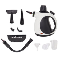 Dporticus Multi-Purpose Big Capacity Handheld Steam Cleaner with 9-Piece Accessory Set For Stain Removal，Surface Cleaning and More (White)