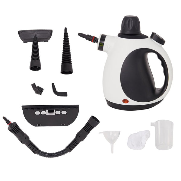 Dporticus Multi-Purpose Big Capacity Handheld Steam Cleaner with 9-Piece Accessory Set For Stain Removal，Surface Cleaning and More (White)