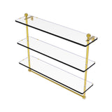 Allied Brass Mambo 22 in. Triple Tiered Glass Shelf with Integrated Towel Bar