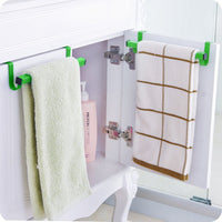 Ieasycan Over the Drawer Towel Rack Metal Dishcloth Bar Hanger Attach To Cabinet, Used In Kitchen, Bathroom (10 inch length, green)